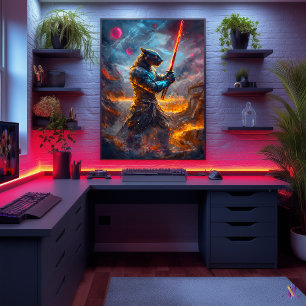 Cosmic Panther Samurai – Celestial Blade Master Poster