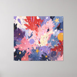 Cosmic Party Abstract Explosion Canvas Print