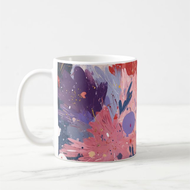 Cosmic Party Abstract Explosion Coffee Mug (Left)