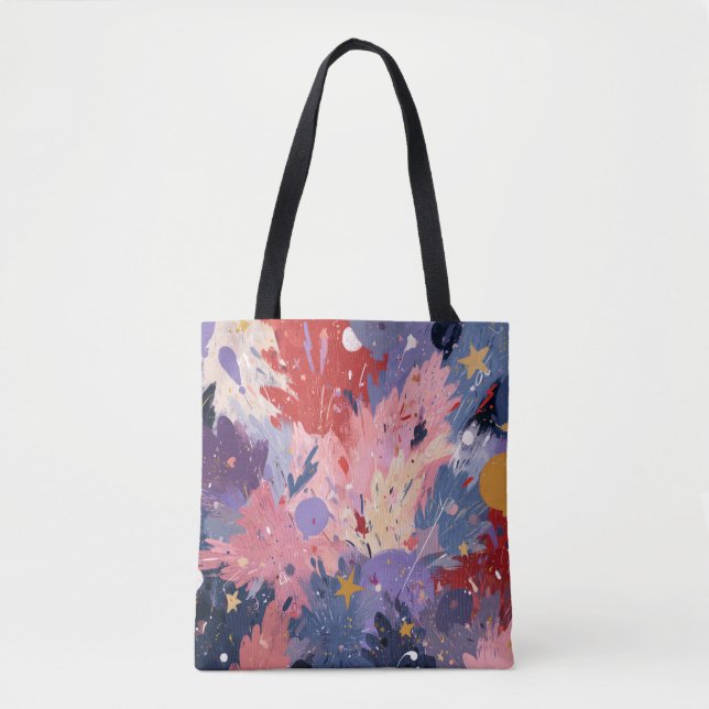 Cosmic Party Abstract Explosion Tote Bag (Front)