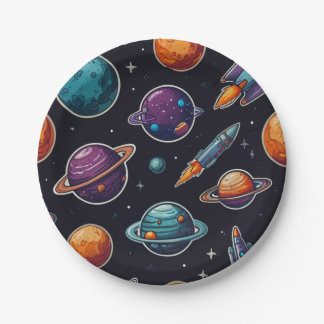 Cosmic Party Plates: Space-Themed Paper plates