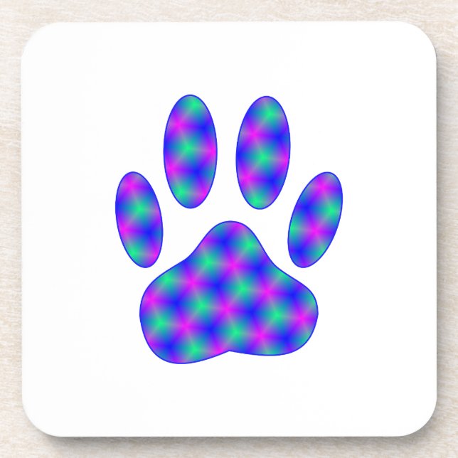 Cosmic Paw Print Coaster (Front)