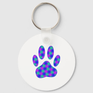 Cosmic Paw Print Key Ring