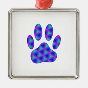 Cosmic Paw Print Metal Tree Decoration