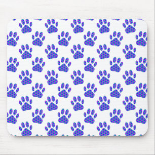 Cosmic Paw Print Pattern Mouse Pad