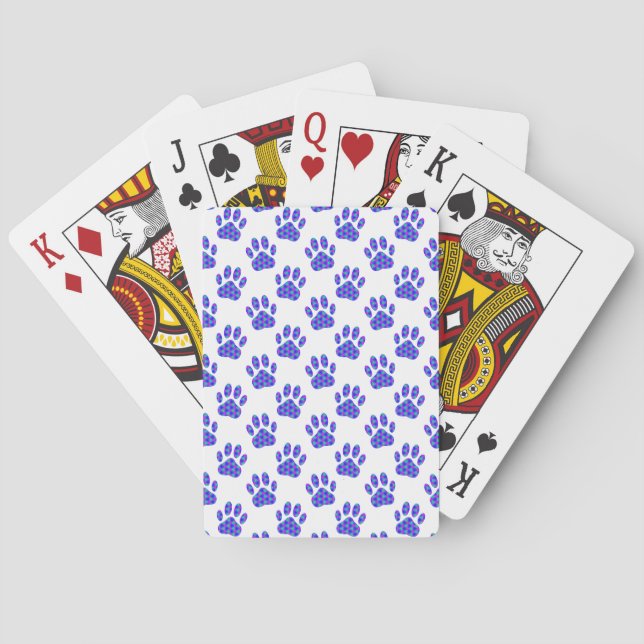 Cosmic Paw Print Pattern Playing Cards (Back)