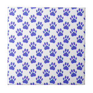 Cosmic Paw Print Pattern Tile