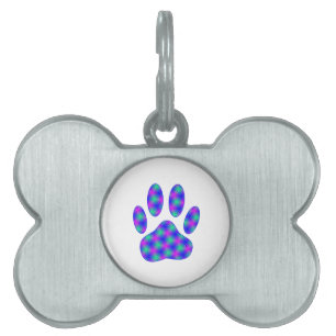 Cosmic Paw Print Pet ID Tag