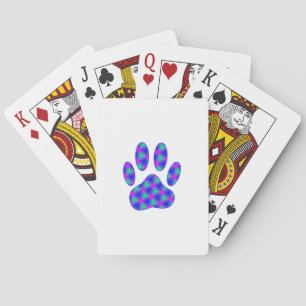Cosmic Paw Print Playing Cards