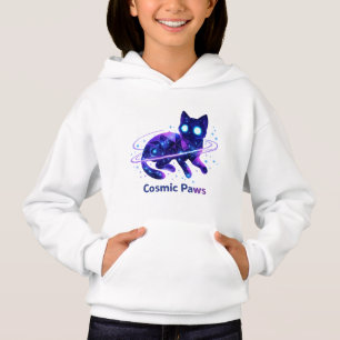 Cosmic Paws Galaxy Cat Kids Hoodie