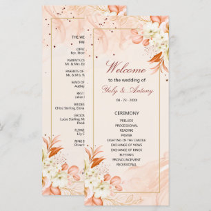 Cosmic Peach Autumnal Starry Floral Wedding 