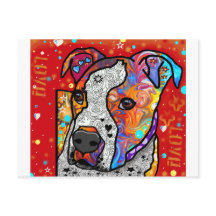 Cosmic Pit Bull - Bright Colourful - Gift Idea
