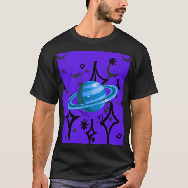 COSMIC PLANET GRAPHIC ART T-Shirt (Front)