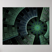 Cosmic Pod Green Abstract Geometric