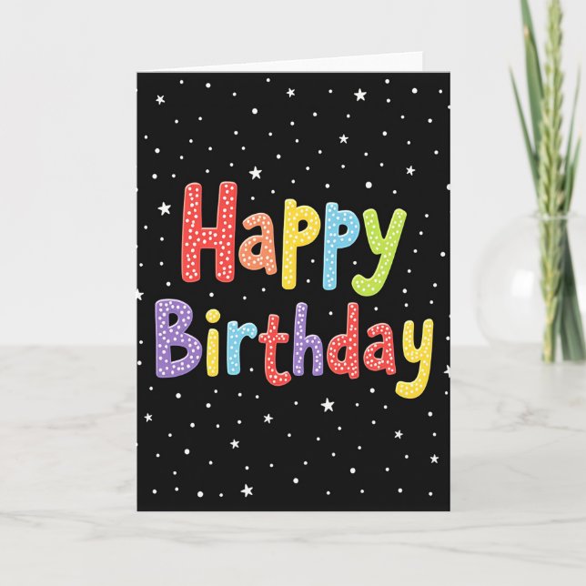 Cosmic Polka Birthday Card (Front)