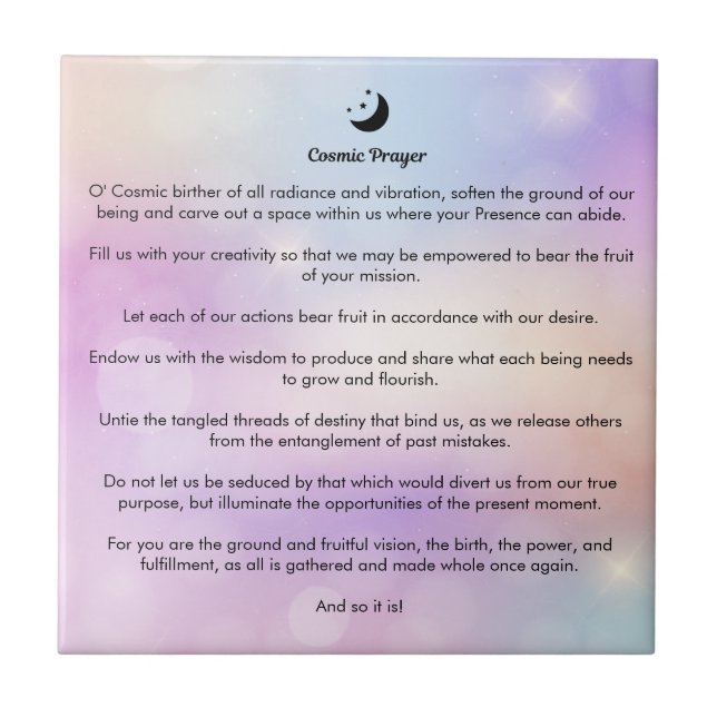 Cosmic Prayer Ceramic Tile (Front)
