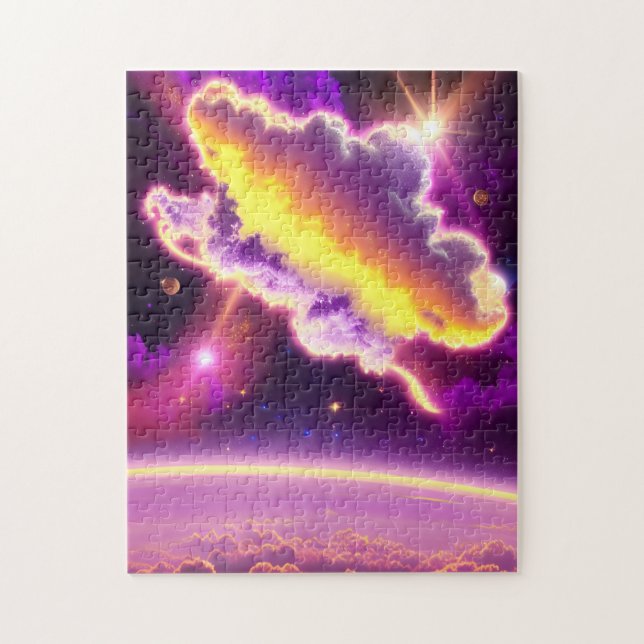Cosmic Purple and Yellow Nebula Stunning Image Jigsaw Puzzle (Vertical)