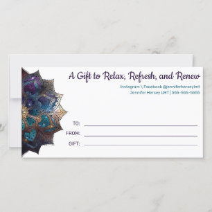 Cosmic Purple Boho Mandala Gift Card