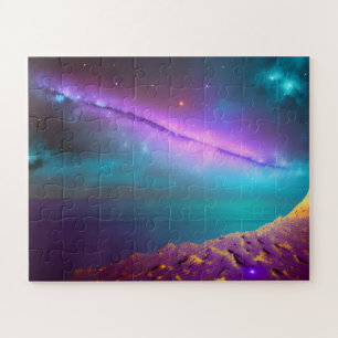 Cosmic Purple Comet Shoots Across Outer Space Jigsaw Puzzle