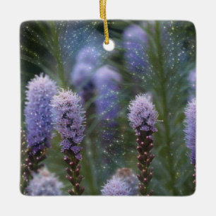 Cosmic Purple Flowers Ceramic Tree Decoration