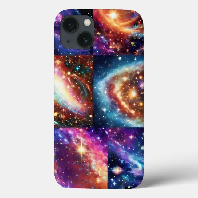 Cosmic purple gold pink night sky galaxy collage Case-Mate iPhone case (Back)