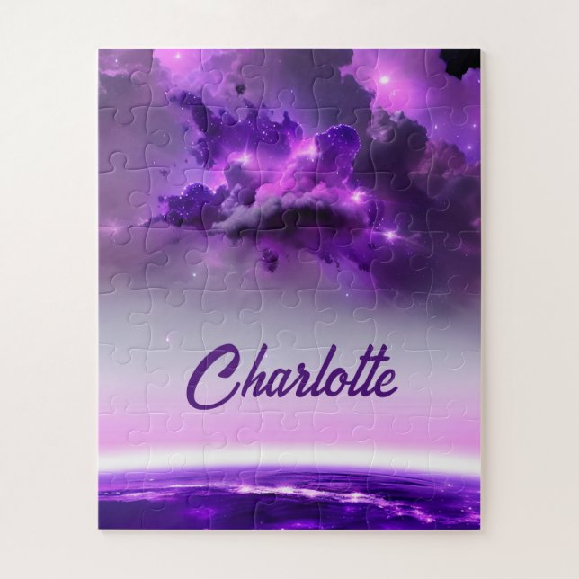 Cosmic Purple Hues in Fantastical Fun Universe Jigsaw Puzzle (Vertical)