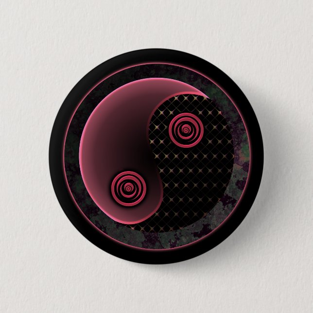 Cosmic Purple Yin Yang 6 Cm Round Badge (Front)