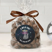 Cosmic Racoon Wild One Pink Girl Baby Shower