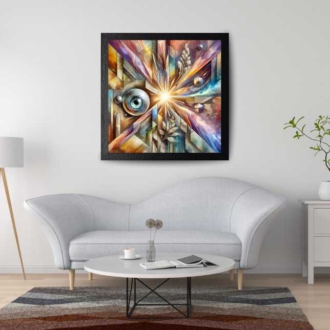 Cosmic Radiance Geometric Eye Abstract Art Canvas Print (Creator Uploaded)