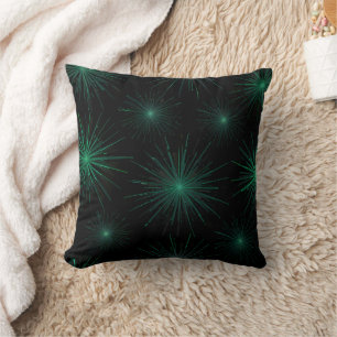 Cosmic Radiance Green Starburst Cushion