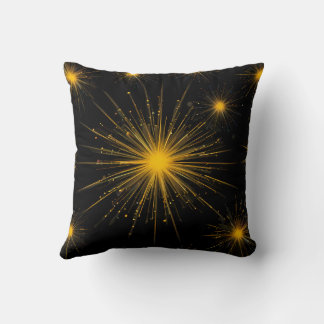 Cosmic Radiance Yellow Starburst Cushion