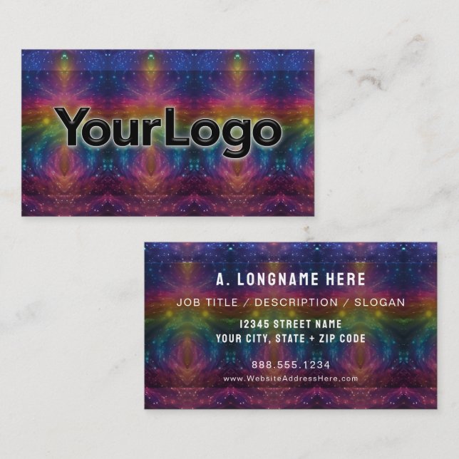 Cosmic Rainbow Galaxy Reiki Healer Company Logo  Business Card (Front/Back)