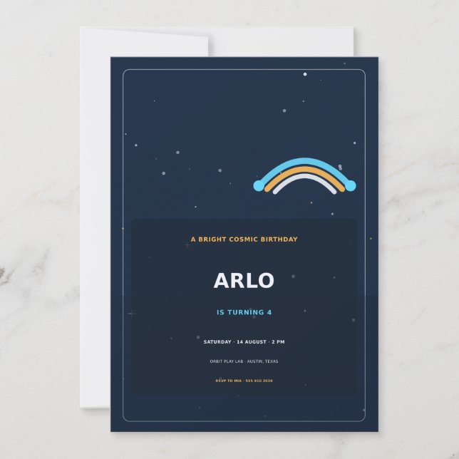 Cosmic Rainbow Invitation (Front)