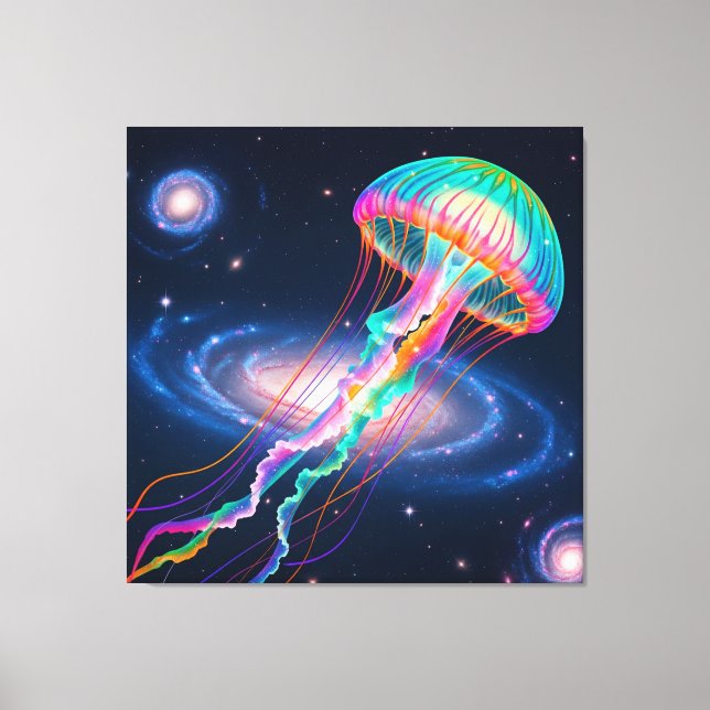 Cosmic Rainbow Jellyfish  Canvas Print (Front)