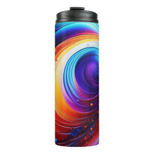 Cosmic Rainbow Swirl Thermal Tumbler