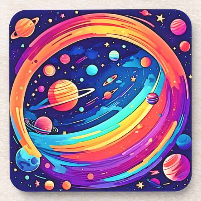 Cosmic Rainbow Vortex Coaster (Front)