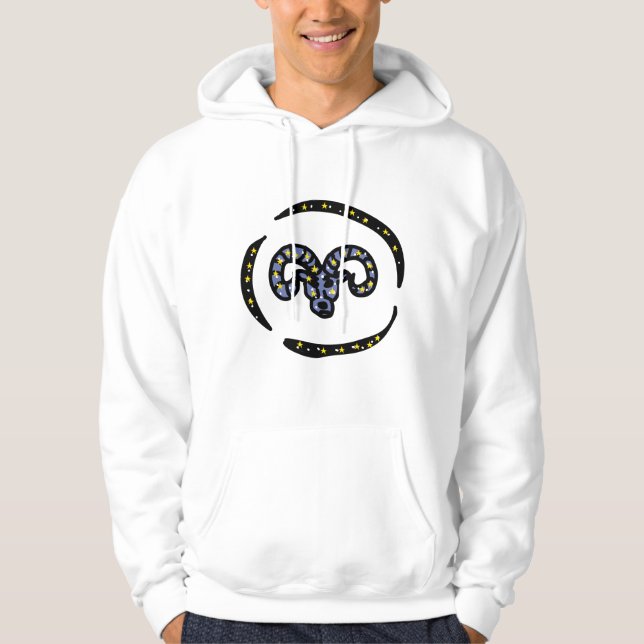 Cosmic Ram Aries Zodiac Design – Space Ram Illustr Hoodie (Front)