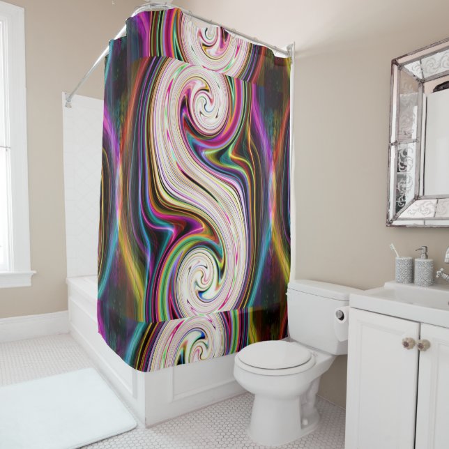 Cosmic Rays 3 Swirls Shower Curtain (In Situ)