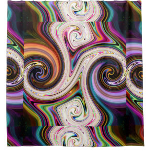 Cosmic Rays 5 Swirls Shower Curtain