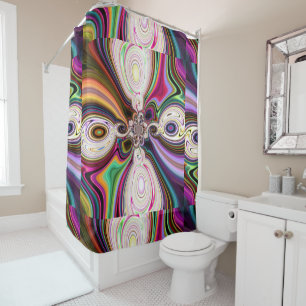 Cosmic Rays Polar 5 Swirl Shower Curtain