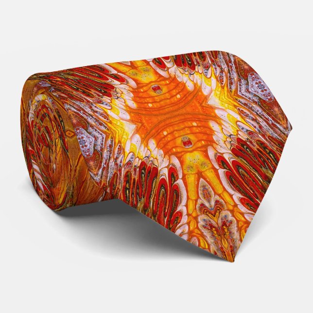 Cosmic red/orange blend tie (Rolled)