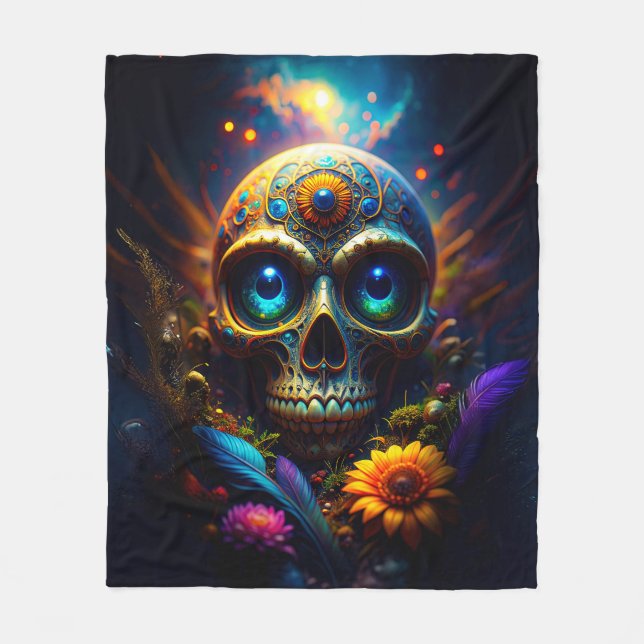 Cosmic Requiem 023 Curtain Fleece Blanket (Front)
