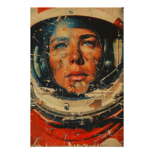 Cosmic Retro Astronaut Wall Art