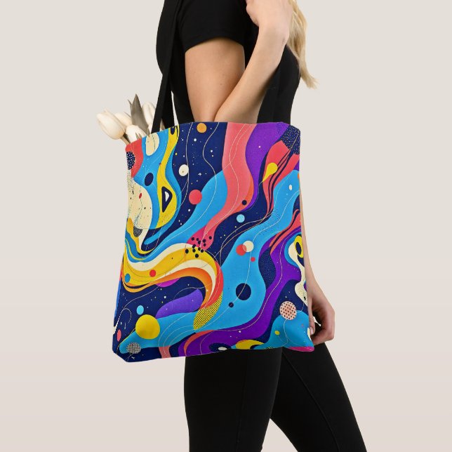 Cosmic Rhythm Art Tote Bag (Close Up)