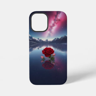 Cosmic Rose: Galaxy Reflection on Serene Lake iPhone 12 Mini Case