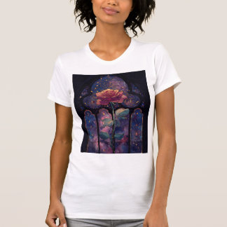 “Cosmic Rose Stained Glass T-Shirt