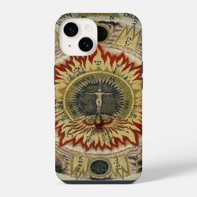 Cosmic Rose Tetragrammaton Mandala iPhone Case (Back)