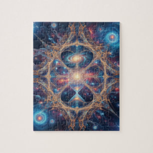 Cosmic Sacred Geometry Galaxy Mandala Art Jigsaw Puzzle