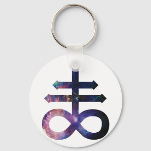 Cosmic Satanic Cross Key Ring