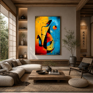 Cosmic Saxophone – Modern Abstract Geometric Wall Poster